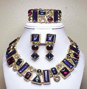 Trifari statement Necklace, bracelet & earrings