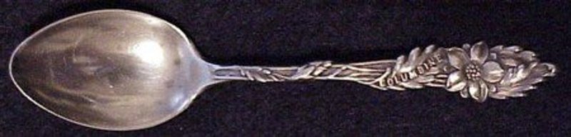 Sterling souvenir spoon: Columbine floral demitasse