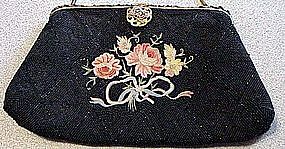 French Hand Beaded Embroidered Purse