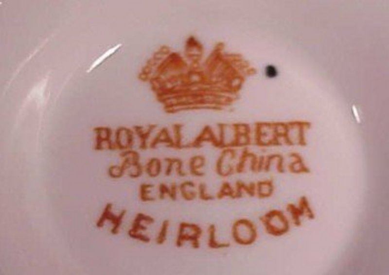 HEIRLOOM cup, saucer, and desert plate by ROYAL ALBERT