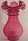 Fenton ruby overlay vase