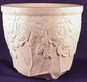 McCoy 6 1/2" white rose urn vase