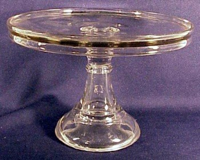 American pressed glass cake stand