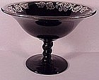 Sterling overlay ebony glass compote