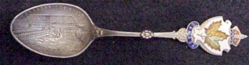Sterling souvenir spoon:Brace Bridge Falls Muskoka,Ca
