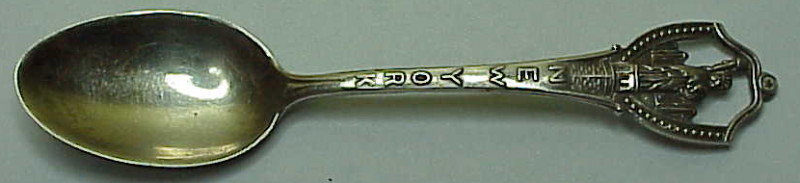 Sterling souvenir spoon: Statue of Liberty, New York
