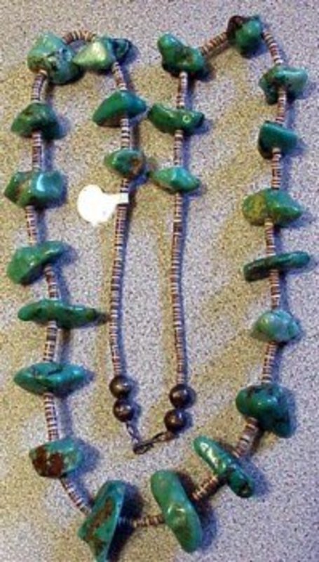 Turquoise Nugget Necklace: American Indian