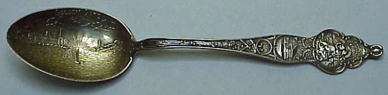 Sterling souvenir spoon: Pre Ca. Golden Gate Bridge