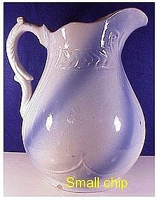 Blue & White stoneware washstand 11" swirl  pitcher