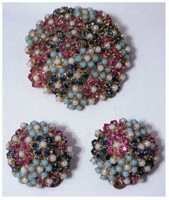 Ciner Brooch &amp; earrings (attributed to)