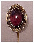 14K Art Nouveau Garnet Stickpin  (2 1/2")