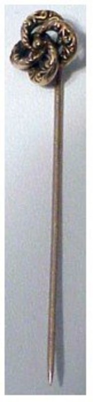 14K (tested) love knot stickpin / scarf pin