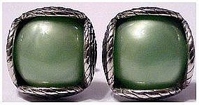 Swank Deco green designer cuff links, cufflinks