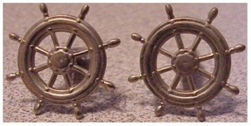 Ships Wheel cuff links / cufflinks silver tone