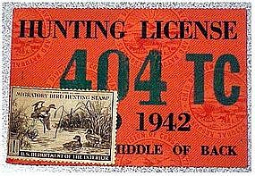 Ohio 1942 resident hunting  & trapping license