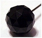 Victorian faceted French jet ball 7 1/2" hat pin