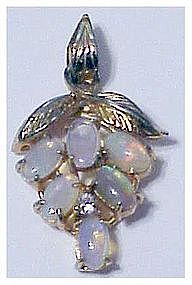 Lavalier  with 6 opals -gold filled