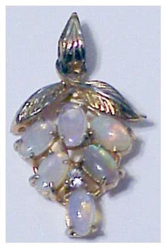 Lavalier  with 6 opals -gold filled