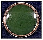 Burmese Jade pin with a "c" clasp (1 5/8" diameter)