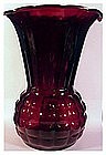 ROYAL RUBY 9" flared vase (Bubble)  Anchor Hocking