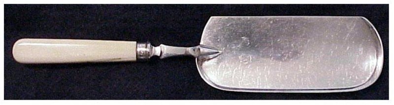 Edwardian Silver plate & ivory crumb scoop