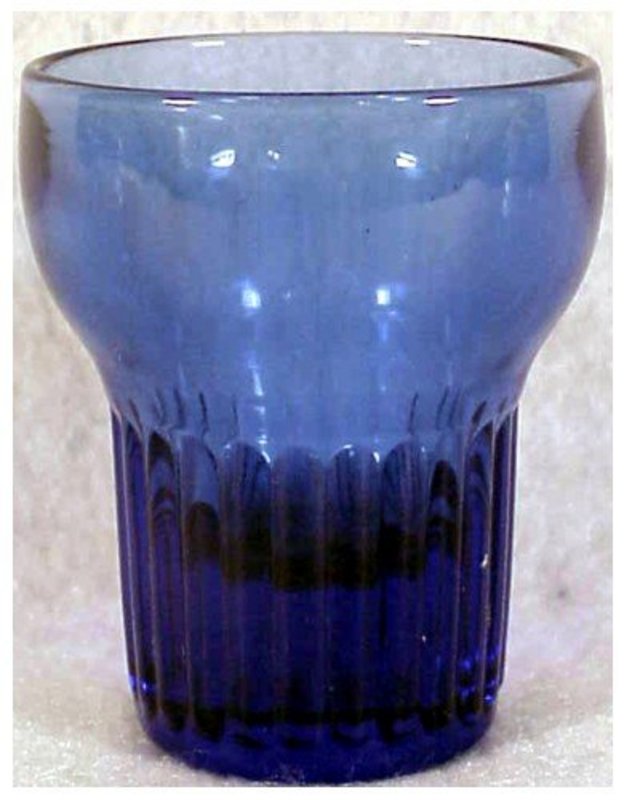 Cobalt whiskey glasses (2 1/4")-Depression era