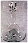 Orrefors decanter with flower shape stopper, signed