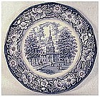 Liberty Blue dinner plate floral rim  by Staffordshire