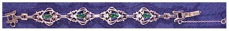 Barclay emerald and diamond colored rhinestone bracelet