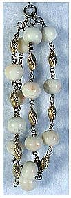 White coral beads & 14K spacers bracelet