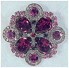 Hobe red rhinestone pin -vintage