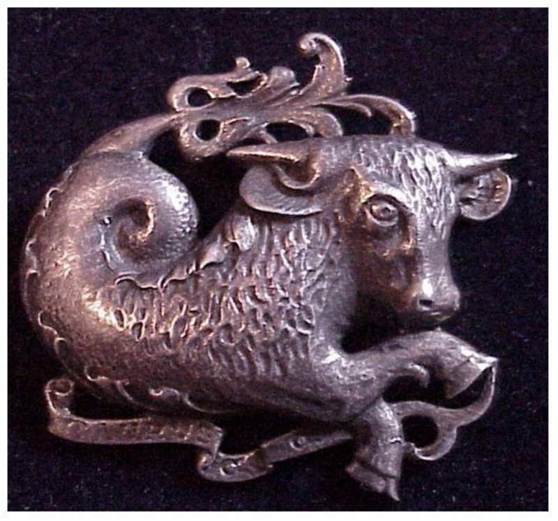 Cini sterling: Zodiac Taurus pin  (April 20 - May 20)sm