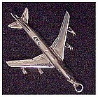 Plane, 747 Jumbo Jet Charm - Sterling Silver-3 D