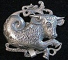 Cini sterling: Zodiac Taurus pin (April 20th-May 20th)