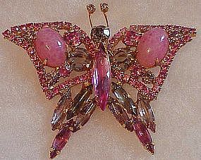 Juliana D & E pink rhinestone butterfly