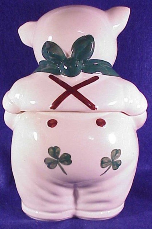 Shawnee Shamrock Smiley Pig cookie jar (USA-vintage)