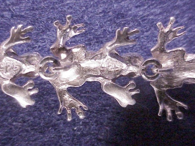 Sterling frog bracelet