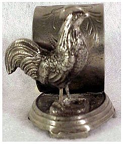 Victorian Wm. Rogers well-formed rooster napkin ring