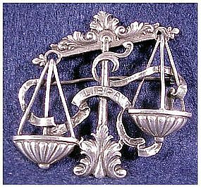 Cini sterling: Zodiac Libra pin -Sept 23 -Oct 23