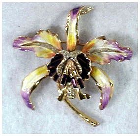 Corocraft sterling orchid pin (Adolf Katz)