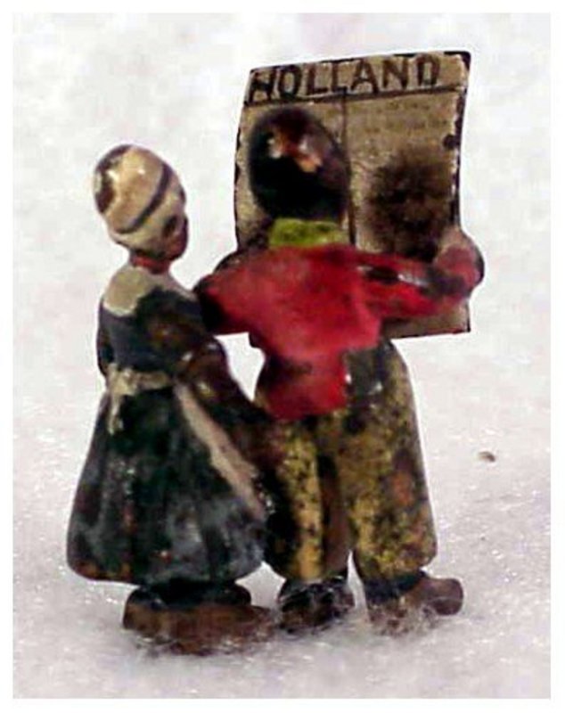 Austrian bronze cold painted African American boy & gir