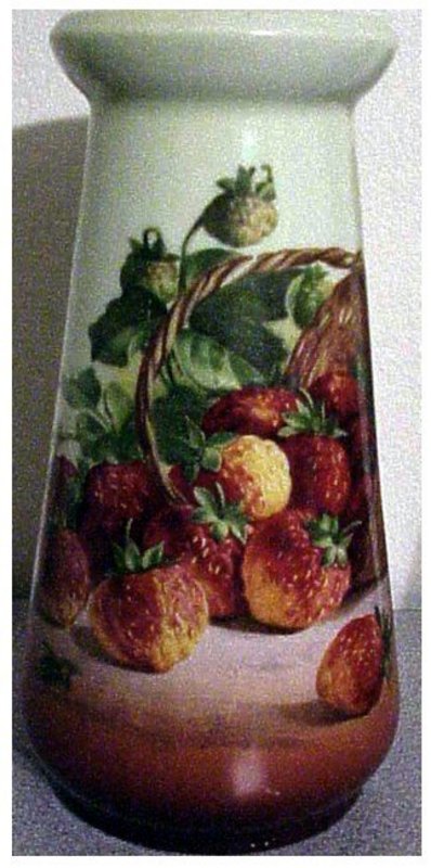 Z.S. & Co basket of strawberries Bavarian vase