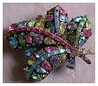 Hollycraft  multi color  rhinestone pin