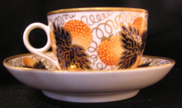 Newhall Porcelain Cup &amp; Saucer with Strawberry Pattern