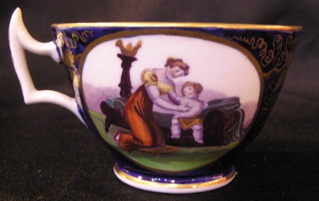 Newhall Porcelain Cup &amp; Saucer with Mother and Child