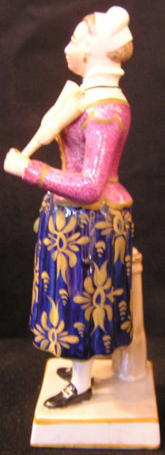 Pearlware Figure of Madam Vestris as the Brushwoman
