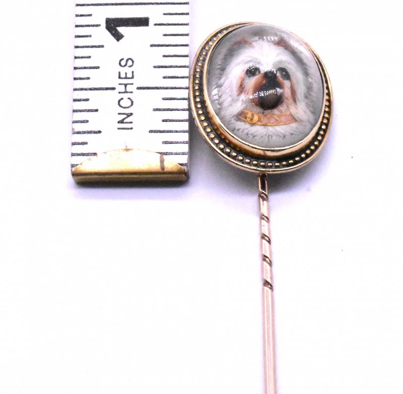 Stickpin with an Essex crystal Maltese or similar w15K gold bezel