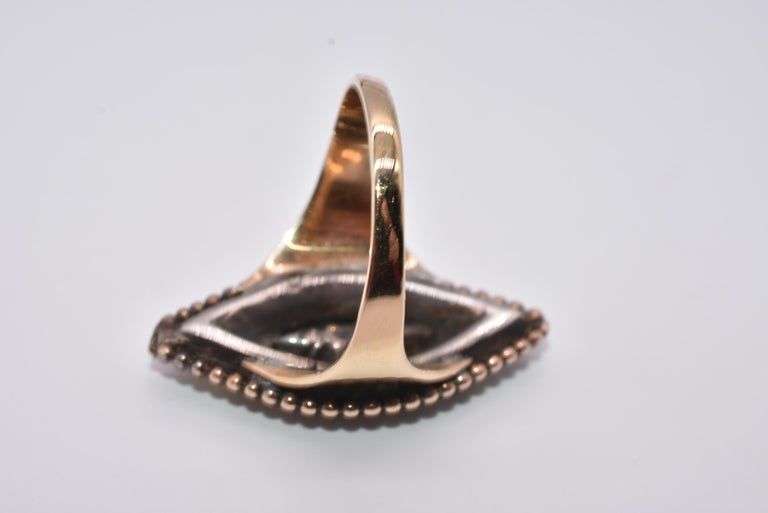 Ring, Portuguese Marquis shape Crysolite ring, c. 1800