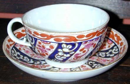 Worcester FLIGHT &amp; BAR soft paste tea bowl &amp; saucer, C.1795