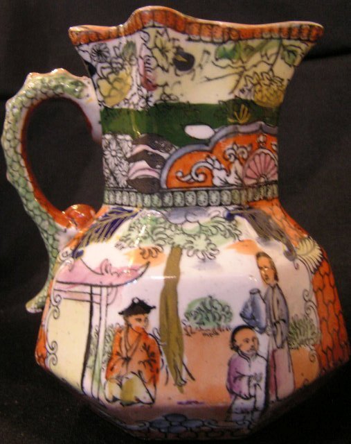 Mason's Ironstone Jug with "Red Scale" Pattern, 5 1/4"